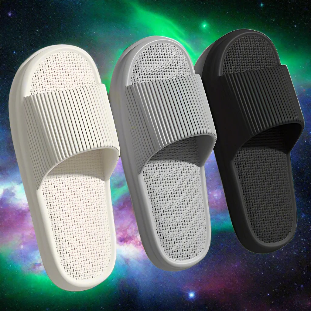 "DEADWALKER 49s" – Apocalypse-Ready Flat Sole Sliders for Men & Women | Heavy Metal Bathhouse Slippers | Big Sizes 48–49