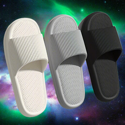 "DEADWALKER 49s" – Apocalypse-Ready Flat Sole Sliders for Men & Women | Heavy Metal Bathhouse Slippers | Big Sizes 48–49