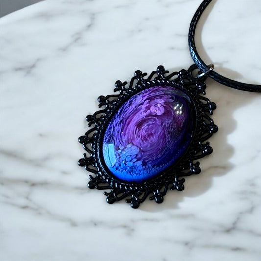Void Kissed | Black-Hearted Resin Pendant for the Beautifully Damaged