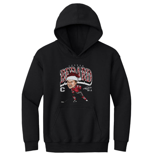 Connor Bedard Chicago Cartoon Santa Hat WHT