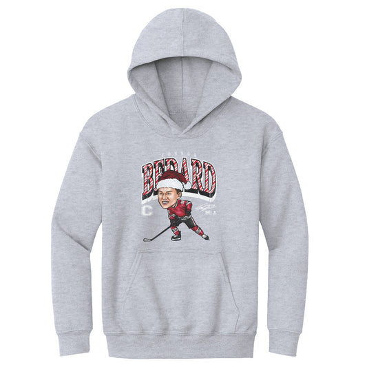 Connor Bedard Chicago Cartoon Santa Hat WHT