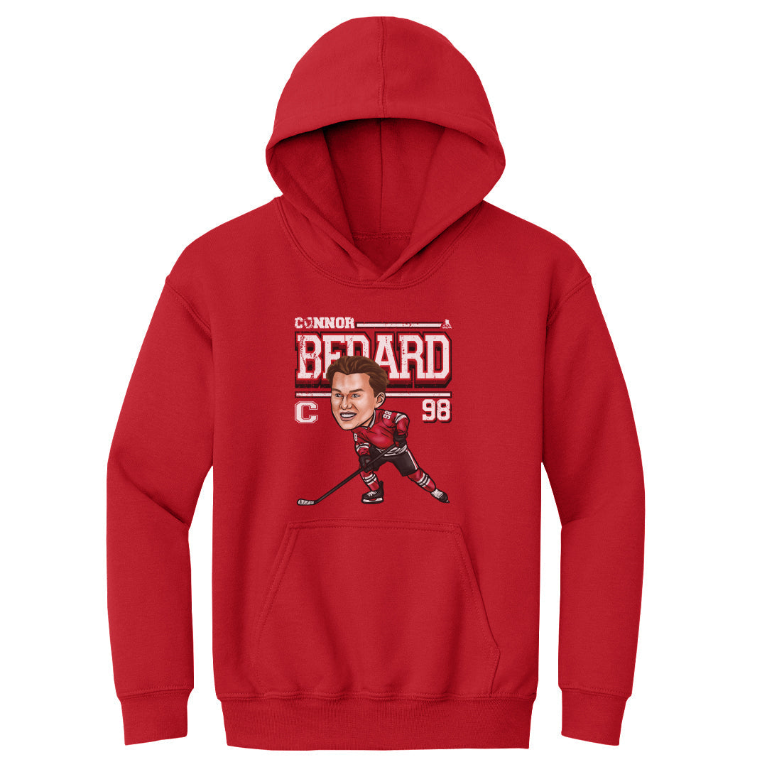 Connor Bedard Chicago Cartoon WHT