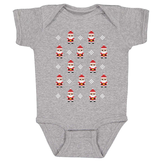 Christmas 8-bit Santas WHT