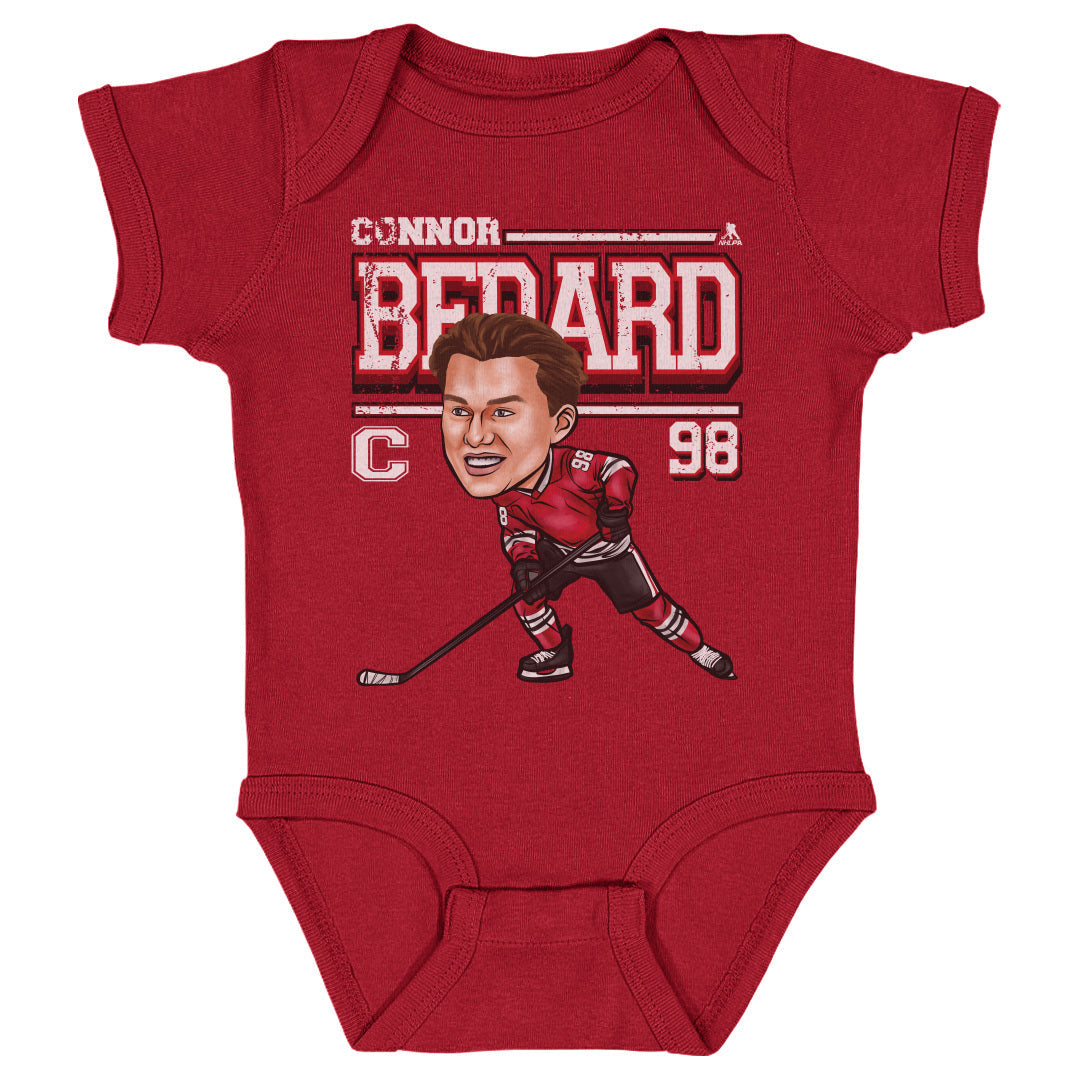 Connor Bedard Chicago Cartoon WHT