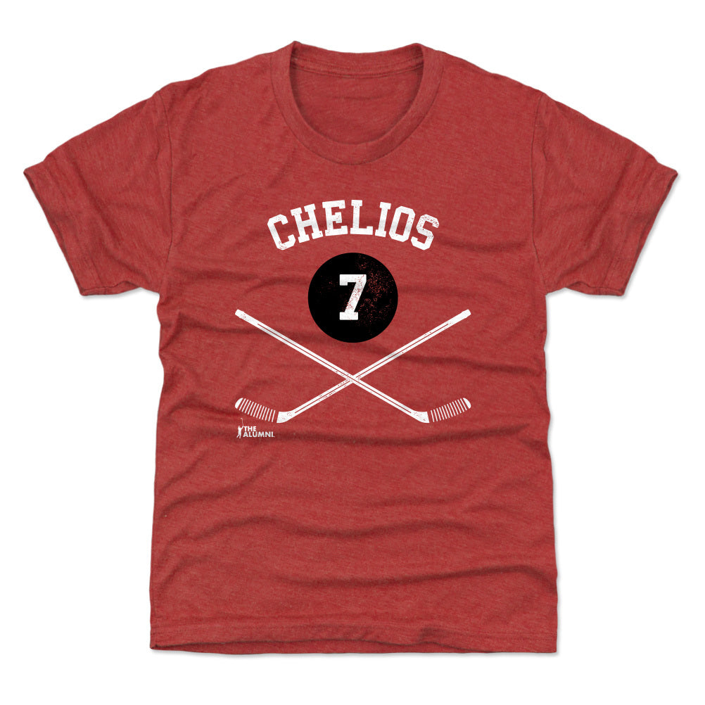 Chris Chelios Chicago 7 Sticks WHT