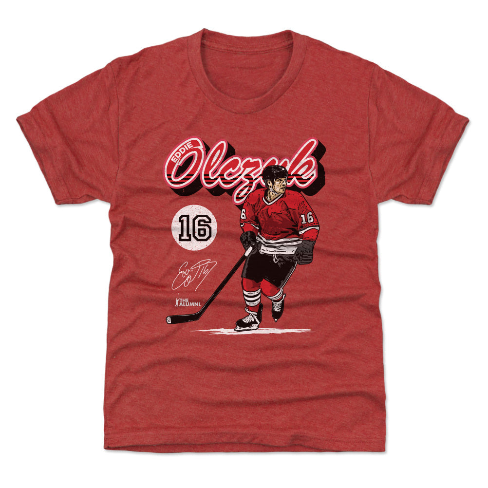 Eddie Olczyk Chicago Retro Script WHT