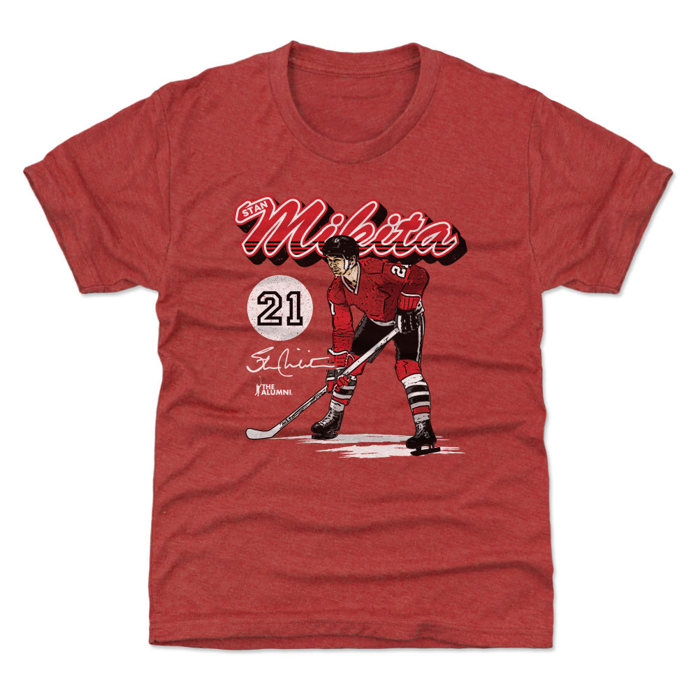 Stan Mikita Chicago Retro Script WHT