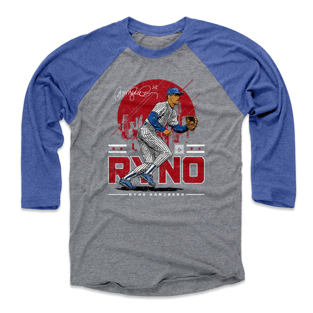 Ryne Sandberg Chicago Skyline WHT