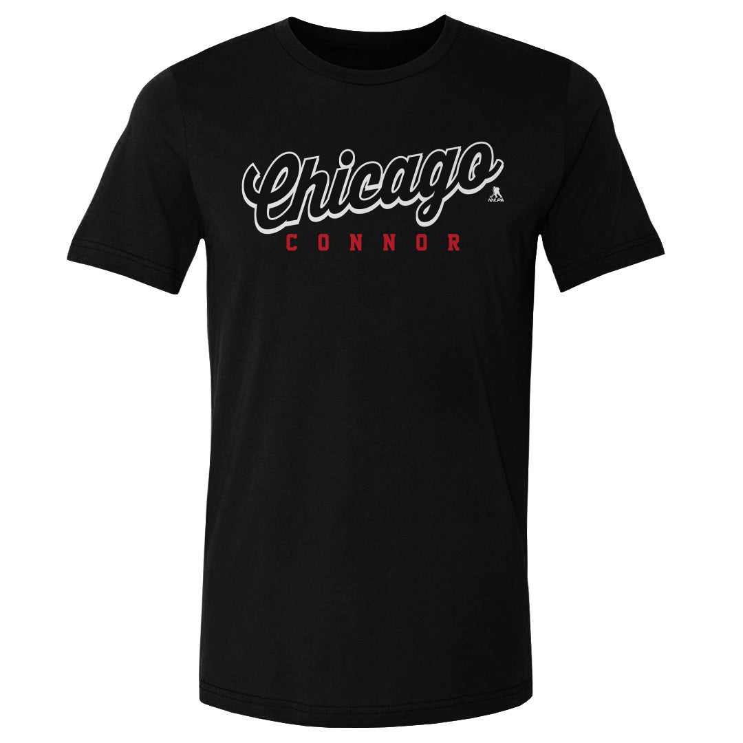 Connor Bedard Chicago Script Connor WHT
