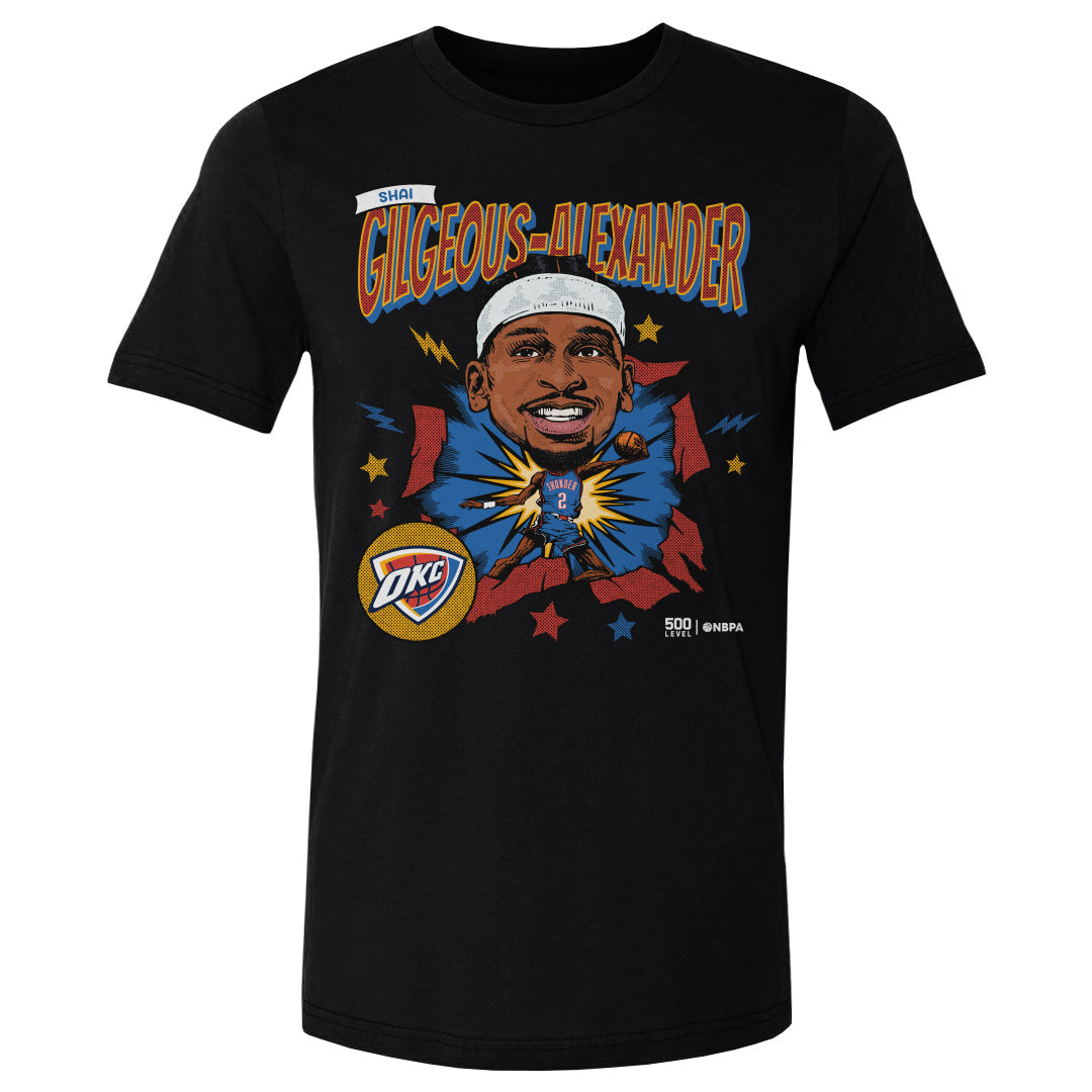 Shai Gilgeous-Alexander Oklahoma City Thunder Caricature Retro WHT