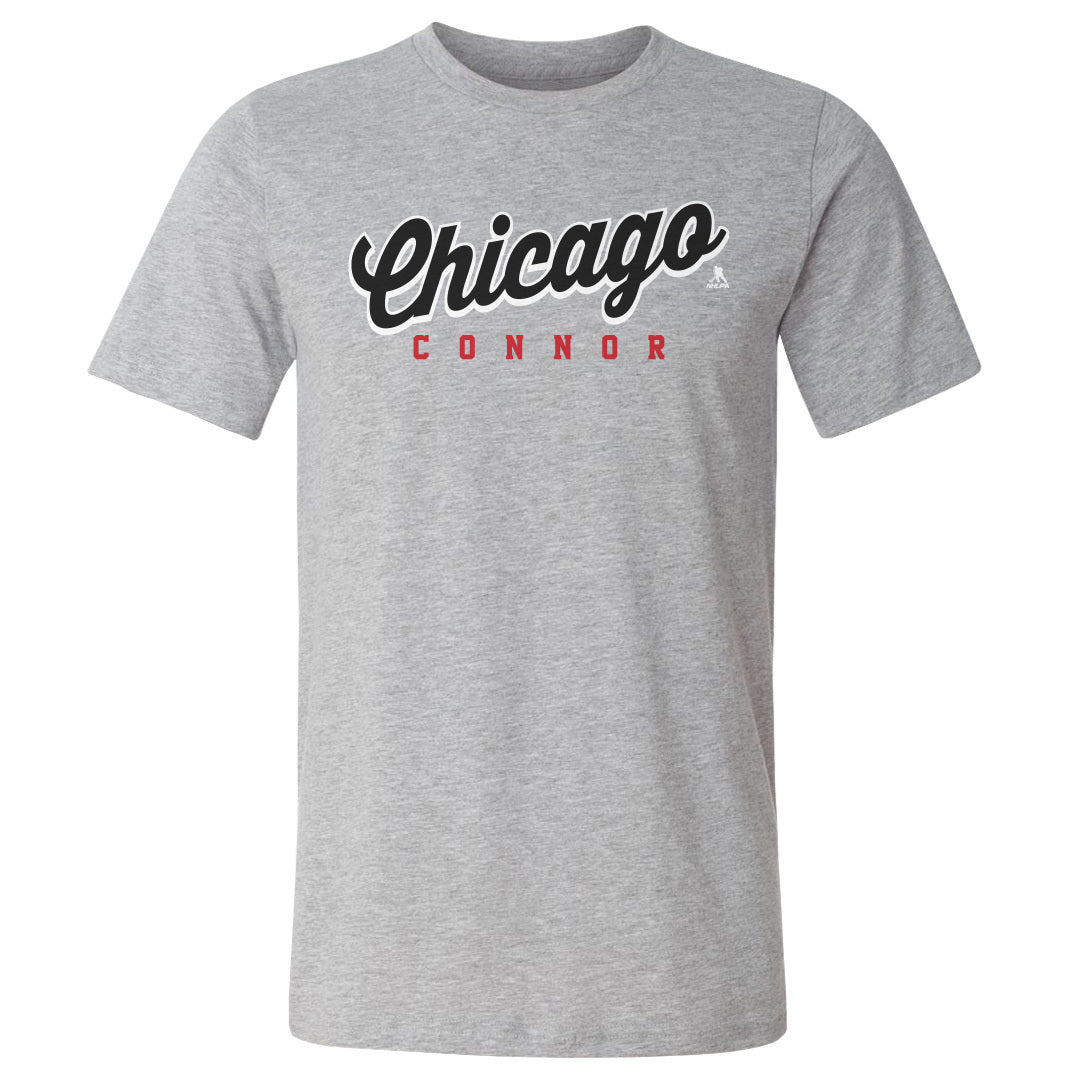 Connor Bedard Chicago Script Connor WHT