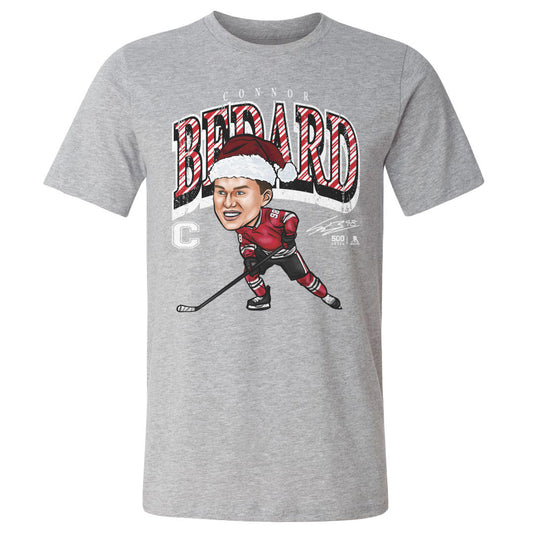 Connor Bedard Chicago Cartoon Santa Hat WHT