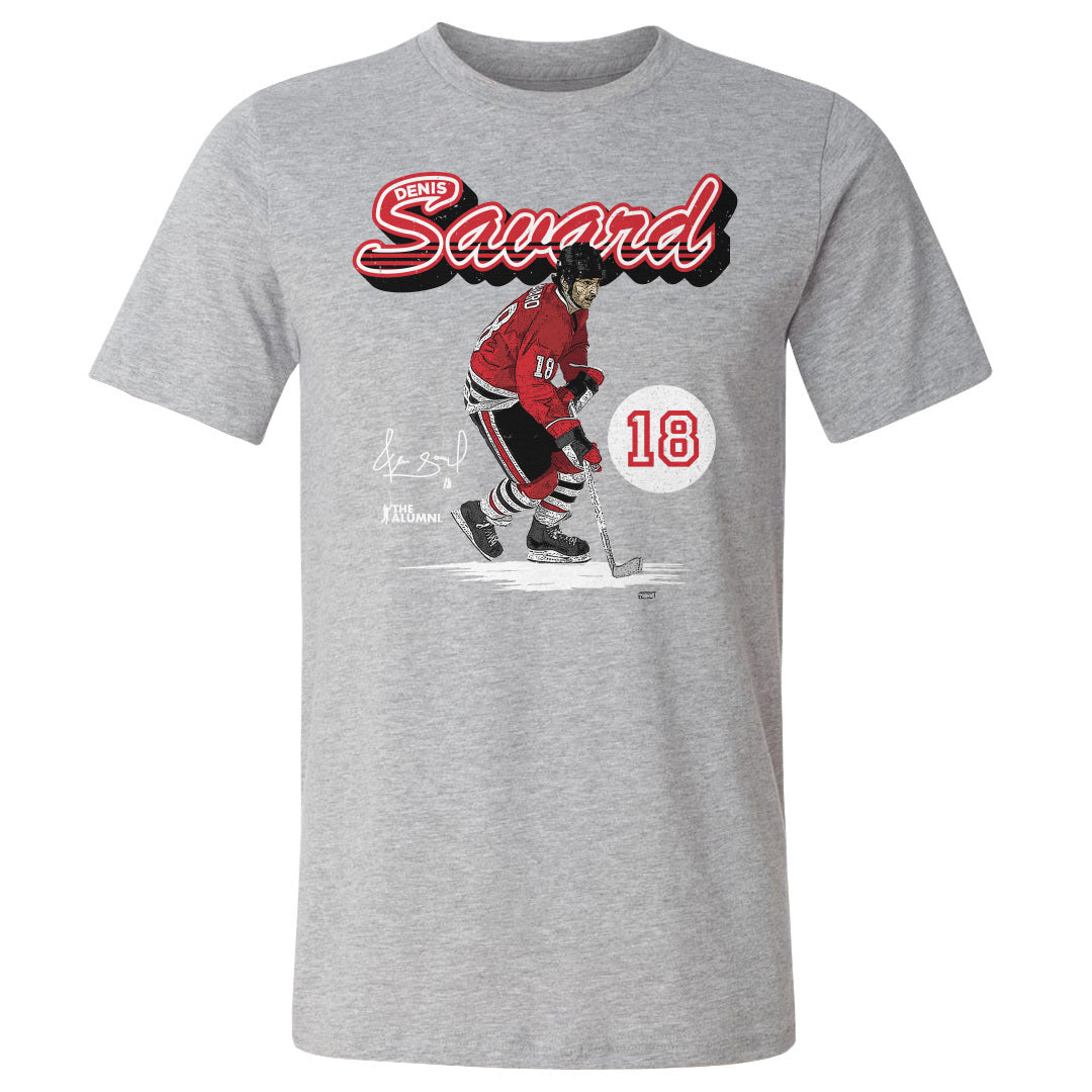 Denis Savard Chicago Retro Script WHT