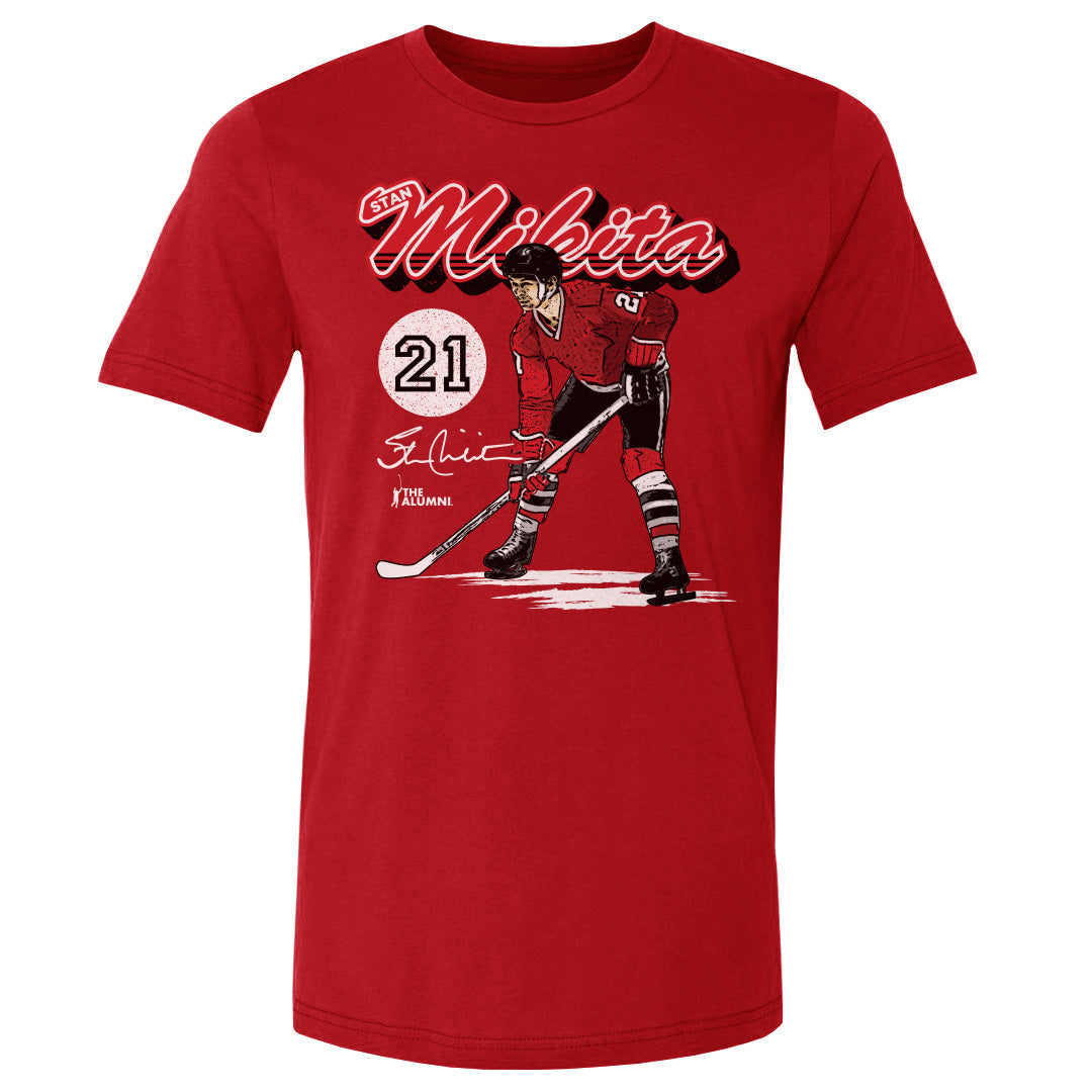 Stan Mikita Chicago Retro Script WHT