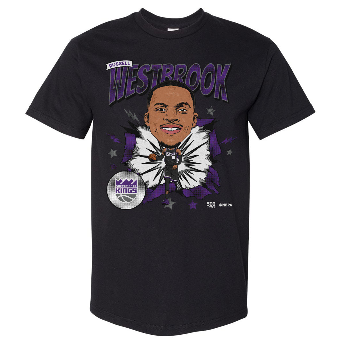 Russell Westbrook Sacramento Kings Caricature WHT