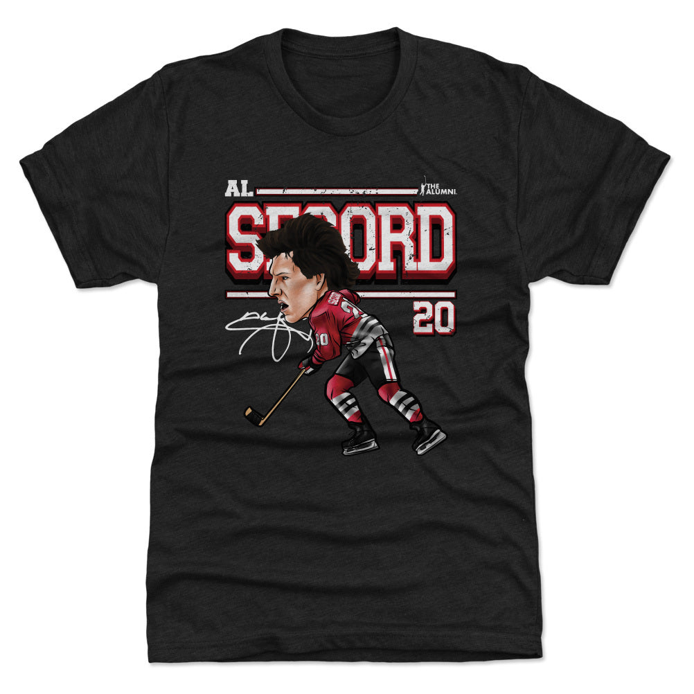 Al Secord Chicago Cartoon WHT
