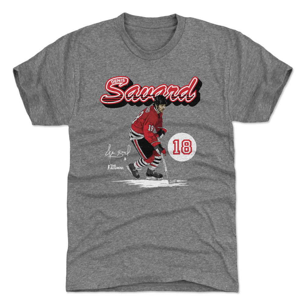 Denis Savard Chicago Retro Script WHT