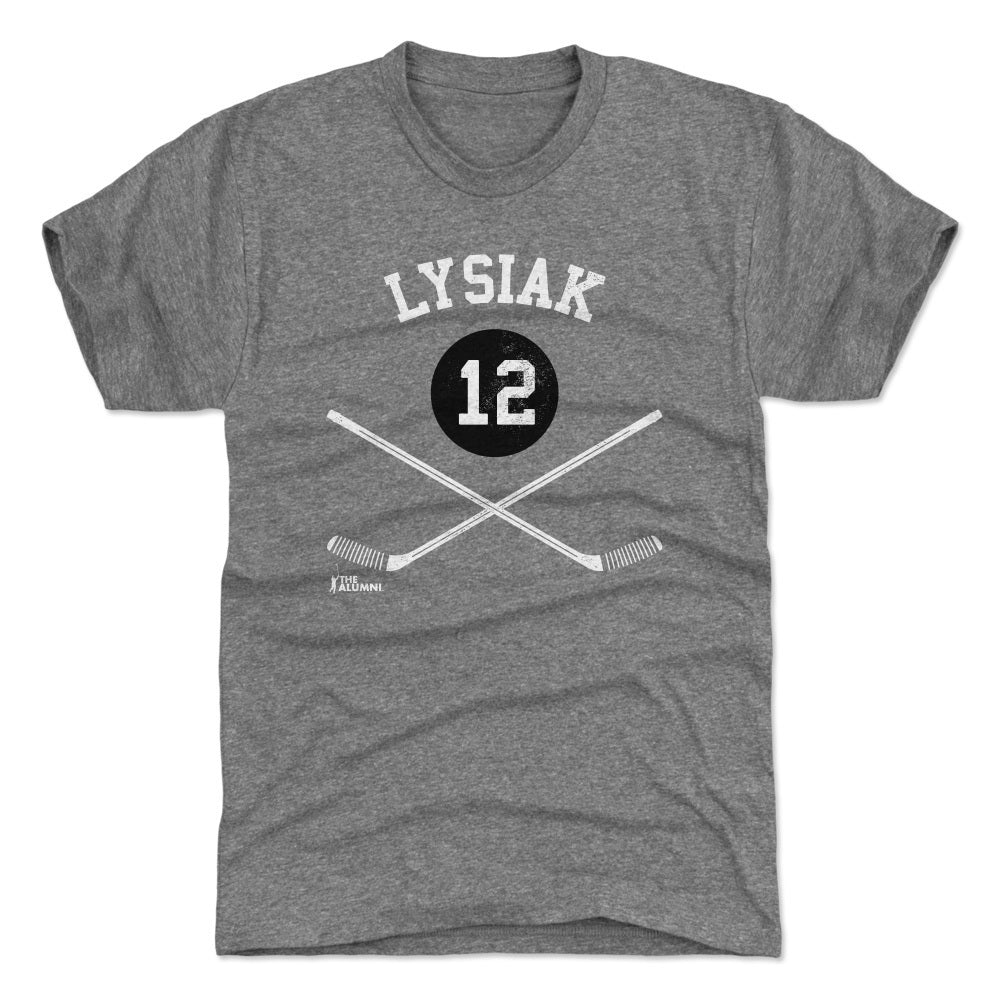 Tom Lysiak Chicago 12 Sticks WHT