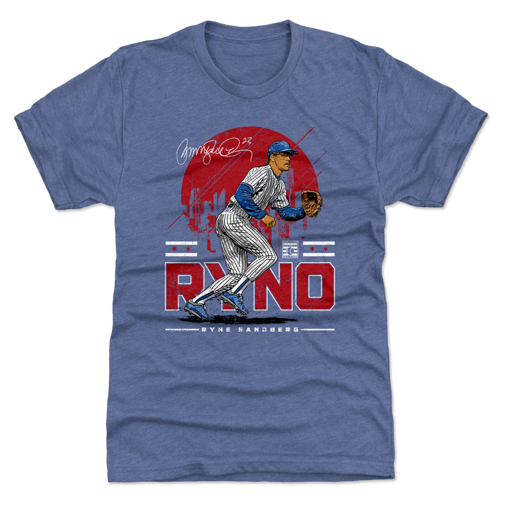 Ryne Sandberg Chicago Skyline WHT
