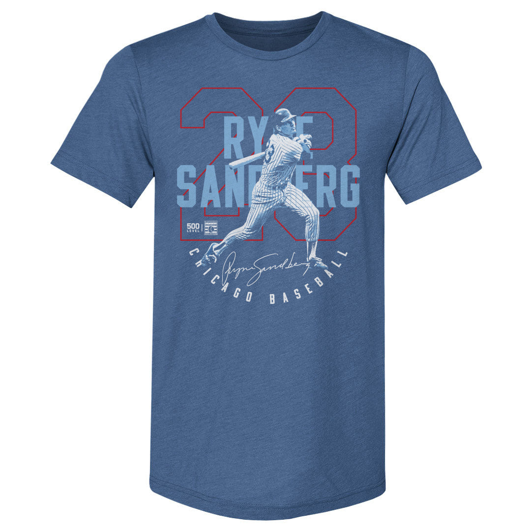 Ryne Sandberg Chicago C Outline WHT