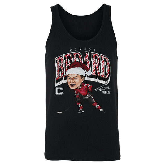 Connor Bedard Chicago Cartoon Santa Hat WHT