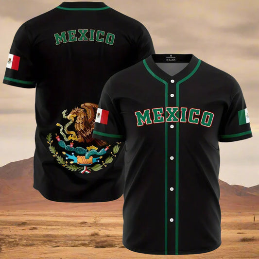 3D Mexican Flag Baseball Jersey – Hardcore Street Fit, Sport-Ready, Festival Loudwear for Men & Women