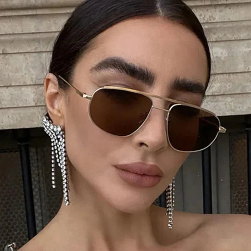 ThrasherVision Metal Punk Half-Frame Pilot Shades – UV400 Gradient Eyewear for Rebels & Rockstars