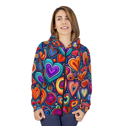 Much Love Unisex Zip Hearts Hoodie