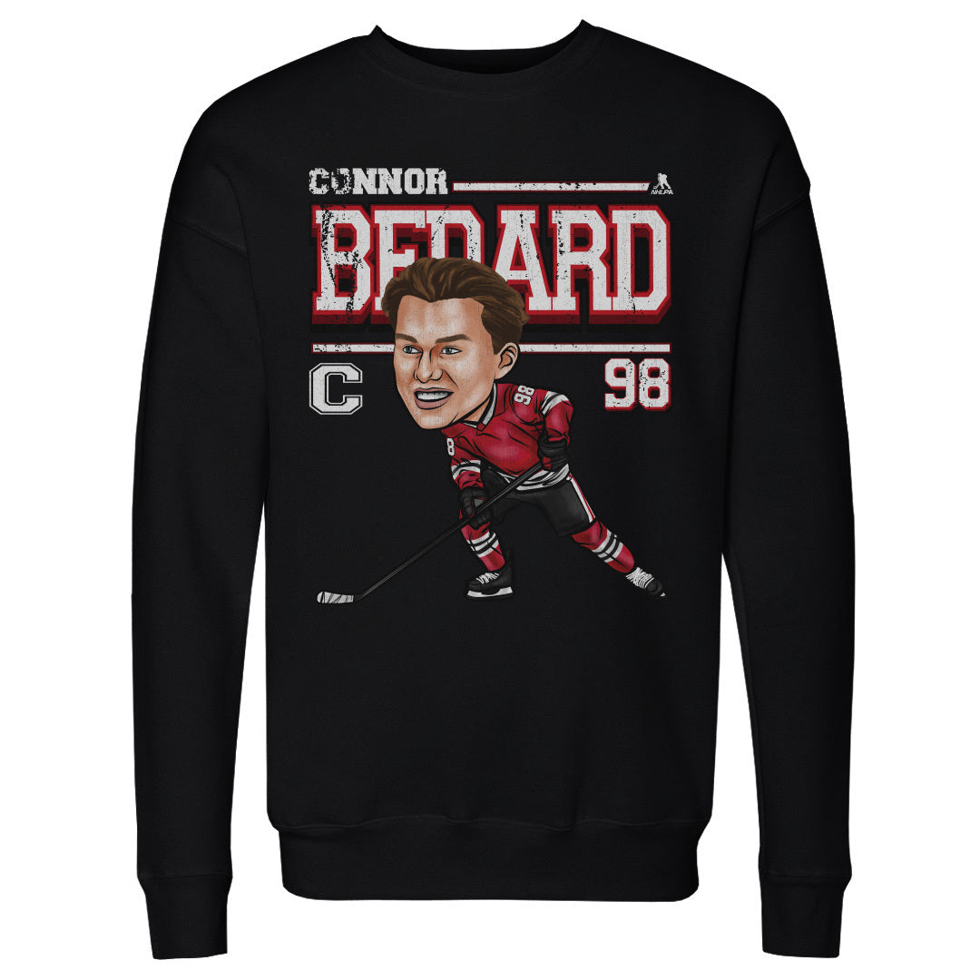 Connor Bedard Chicago Cartoon WHT