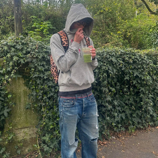 🔥 Y2K Smoke Signal Campaign Hoodie — Retro Grey Streetwear for Men & Women Who Live Loud and Dress Louder