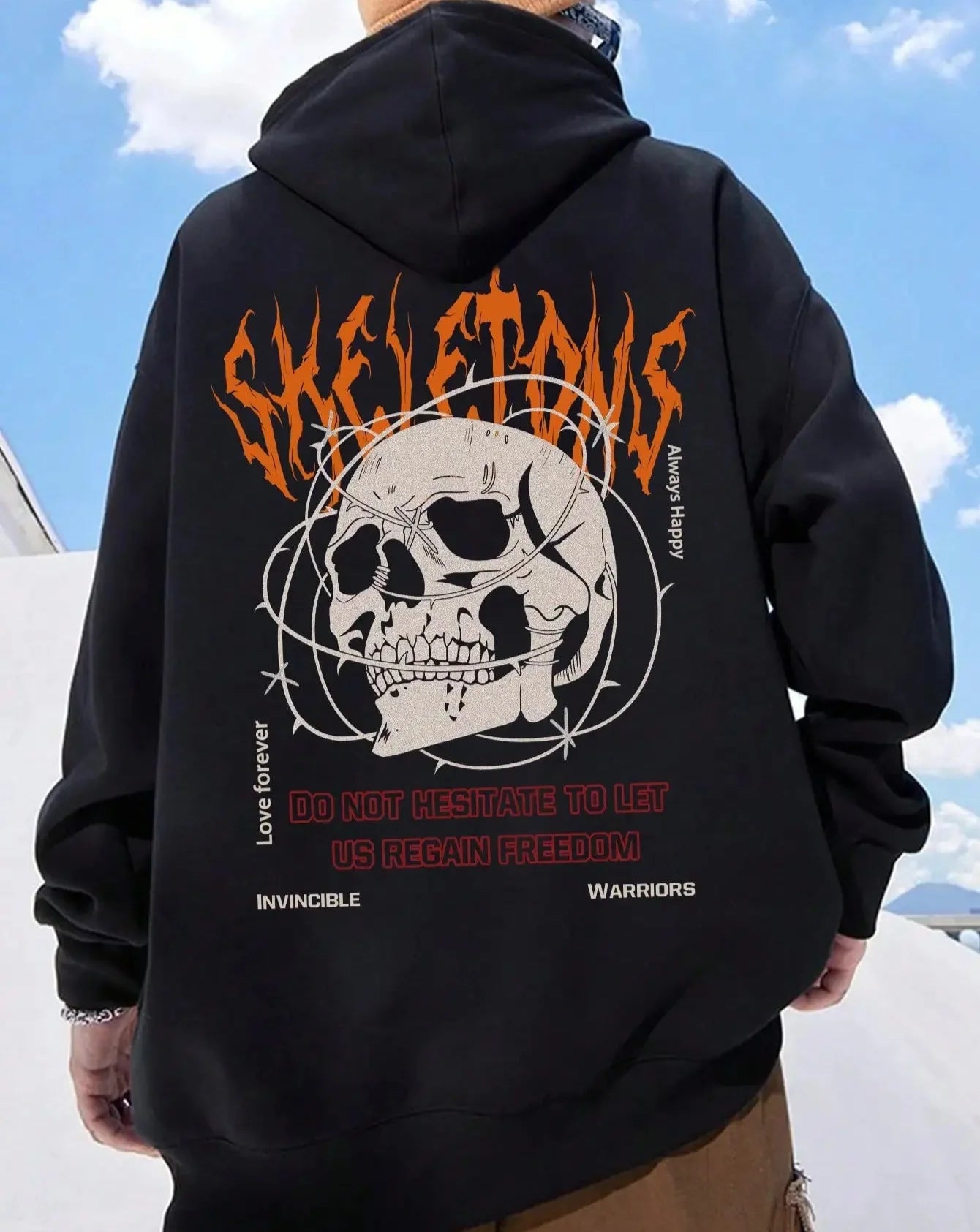 Skeletons in Thorns Hoodie – Gothic Streetwear Pullover for Heavy Souls and Winter Chaos