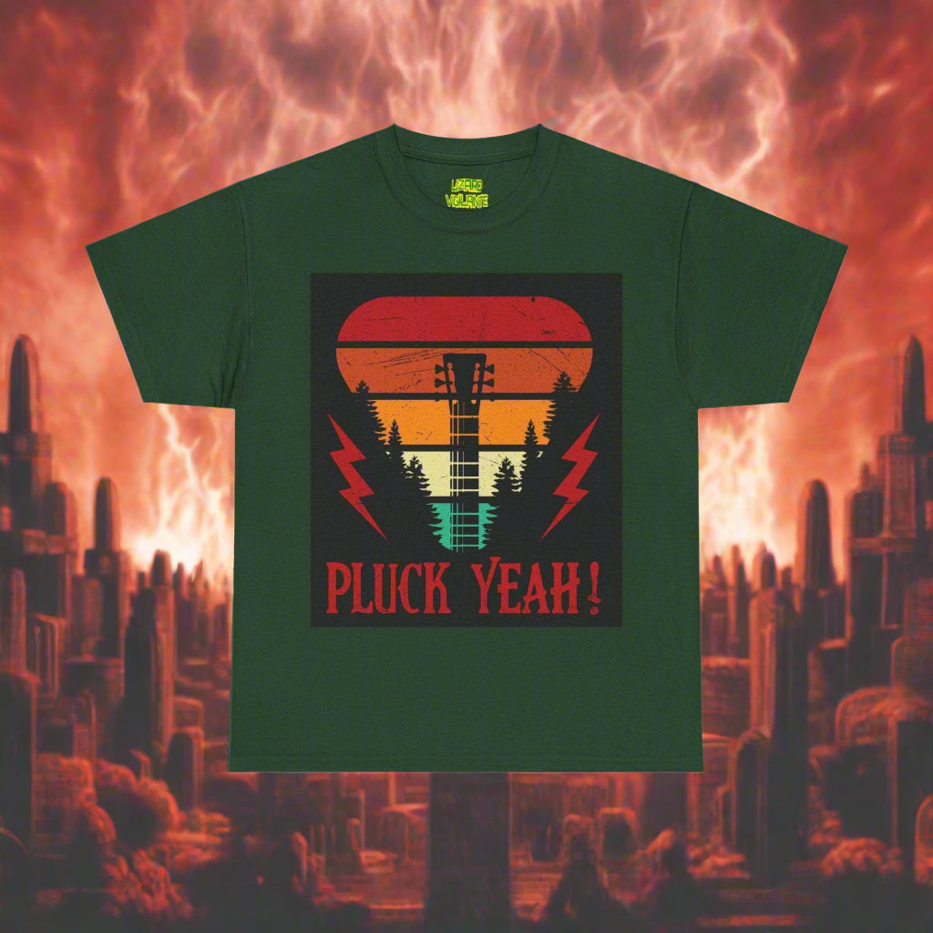 Pluck Yeah! Riff-Ripper Neck Tee – Loud Threads for Louder Licks