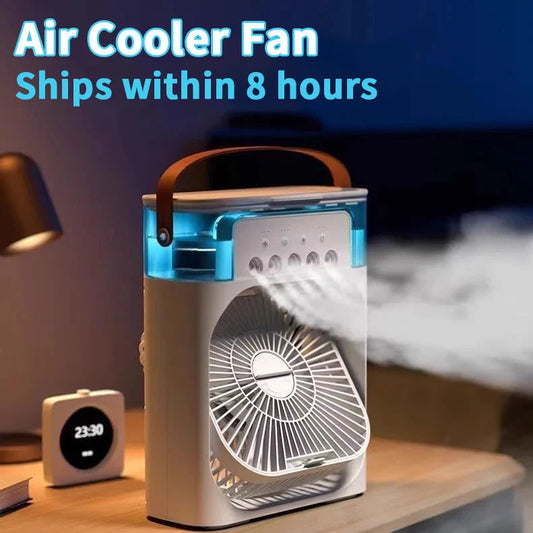 CoolBean 3-in-1 Chill Cube – Mini LED Air Cooler, Humidifier & Fan for Desk, Bedroom, Office, and Summer Shenanigans