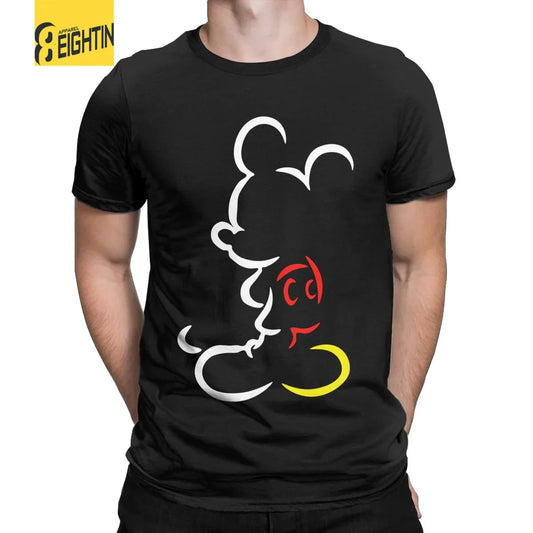 Men’s Mickey Mouse Novelty T-Shirt – 100% Cotton Casual Crew Neck Short Sleeve Tee