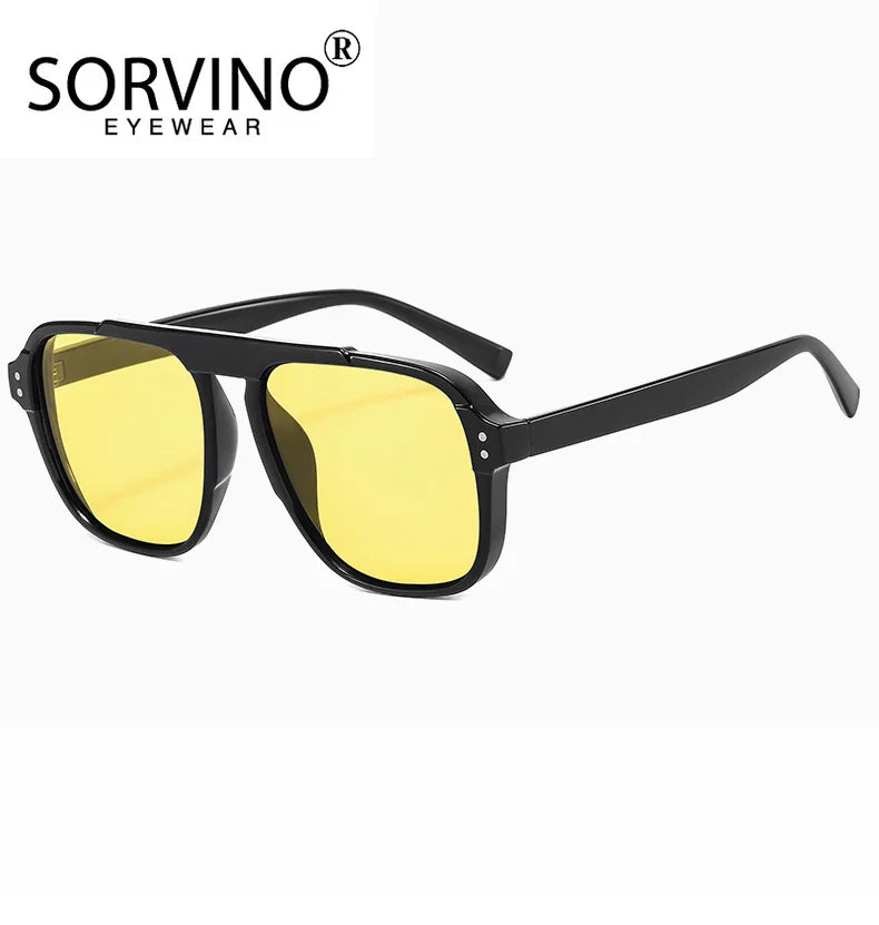 RiotVision Red Rivet Shades – Oversized Square Sunglasses for Rockstars and Outlaws