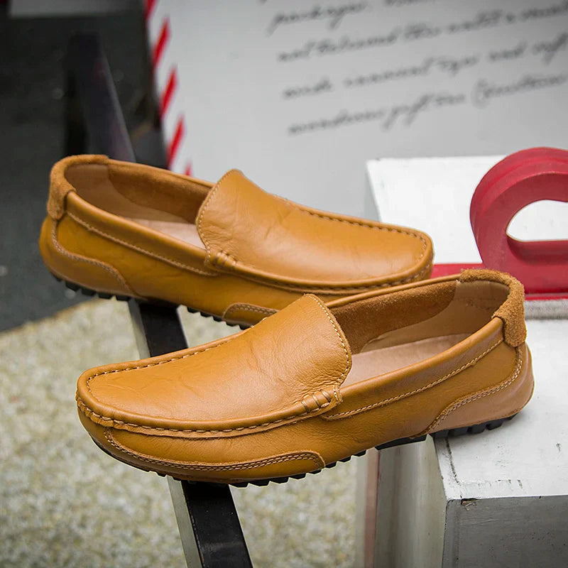 "Drive Boss Loafers" – Men’s Luxury Genuine Leather Anti-Skid Slip-On Dress & Driving Shoes