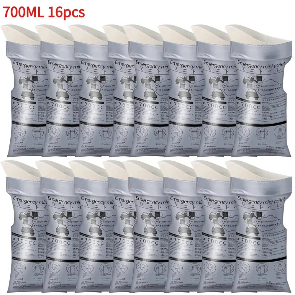 GoTime Bags – 4–40Pc Travel Pee & Emergency Urine Bags for Men, Women & Kids | 600ml/700ml Portable Leakproof Mini Toilets
