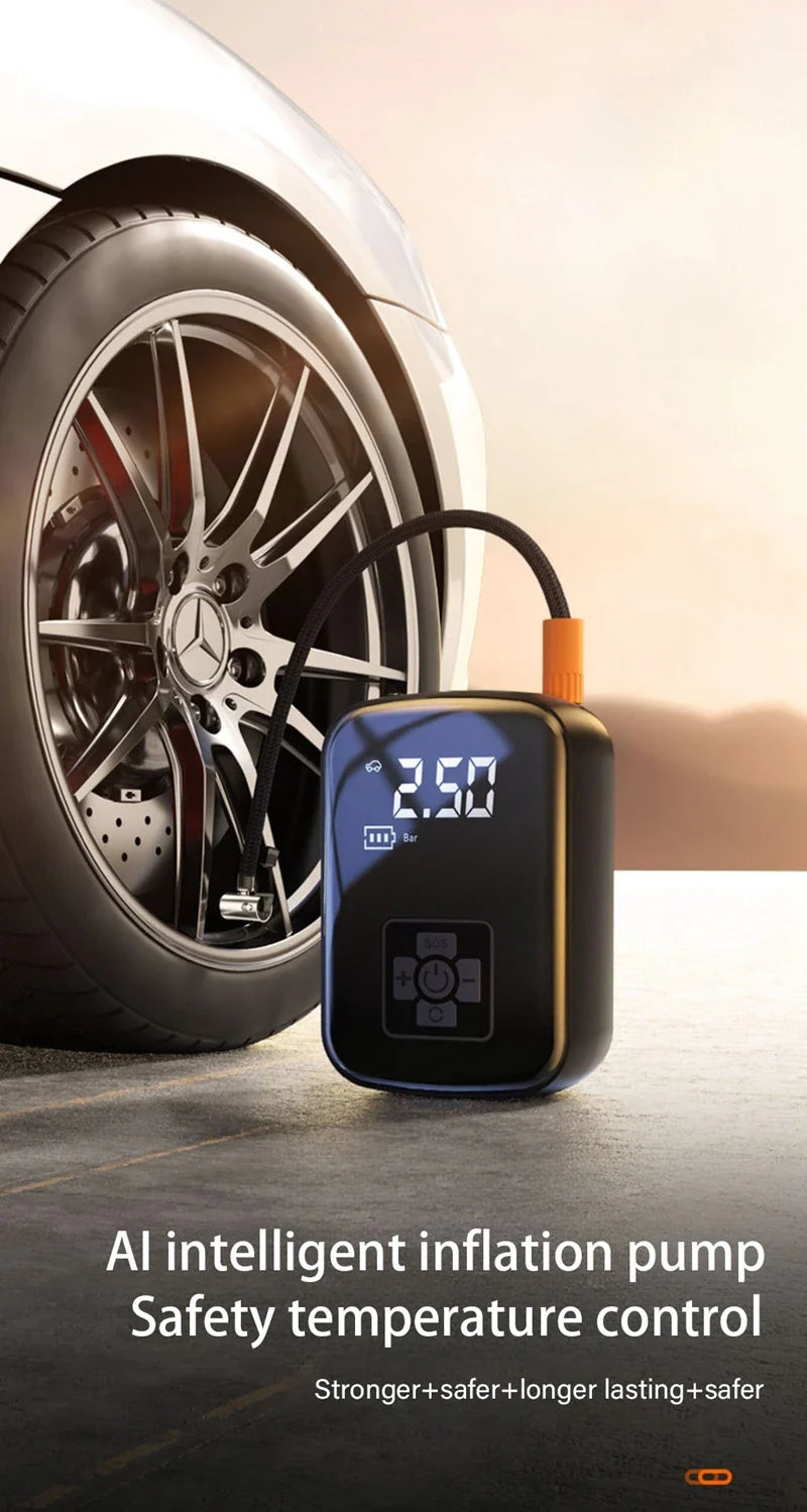 PuffDaddy X1 – Wireless Tire Inflator Air Pump with Auto Stop, 150PSI Power for Cars, Bikes, Balls & Boats | Compact, Fast & Seriously Handy