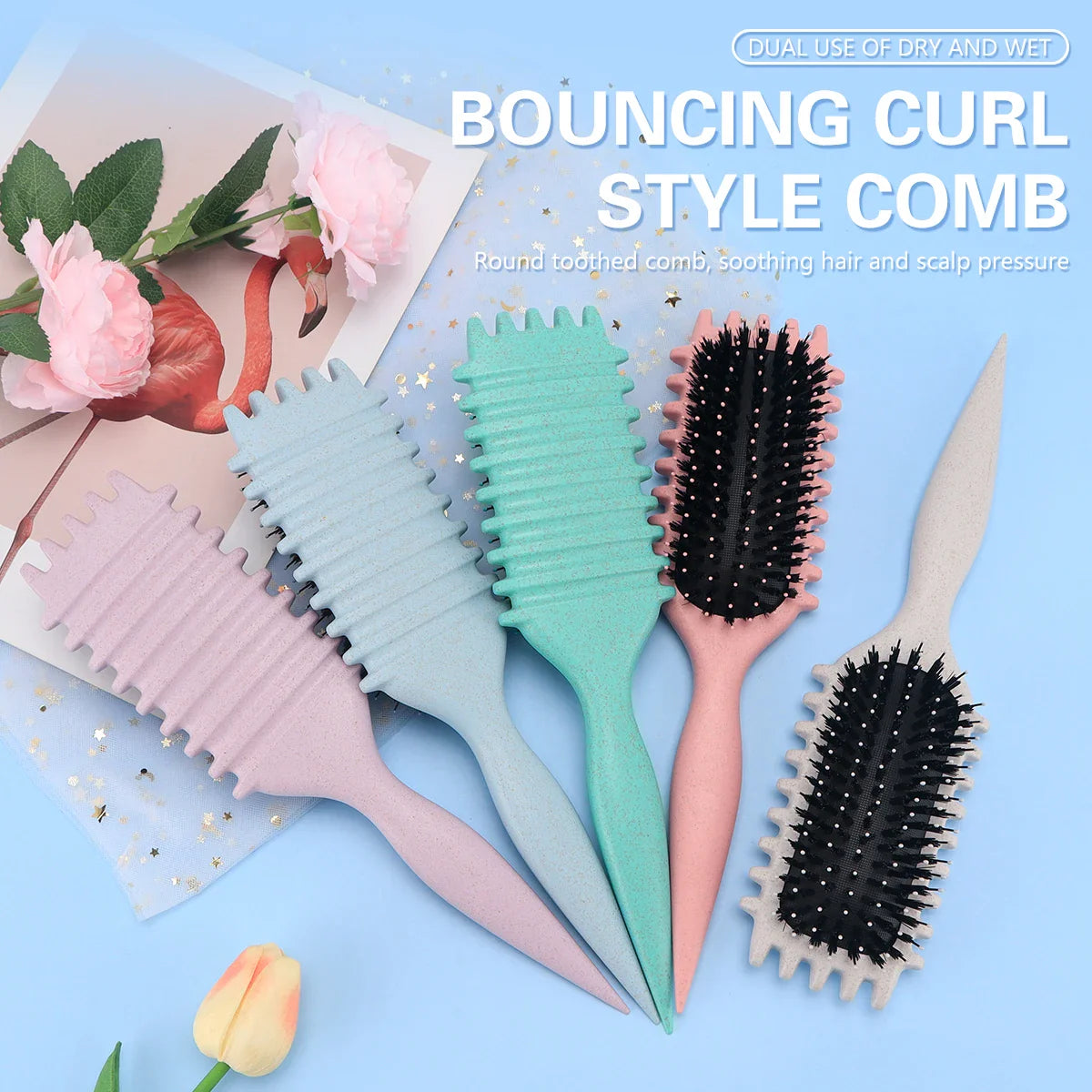 CurlCrafter Salon Styling Brush – Pro Curly Hair Comb for Men & Women, Anti-Pull Detangler & Shaping Tool 💇‍♀️✨