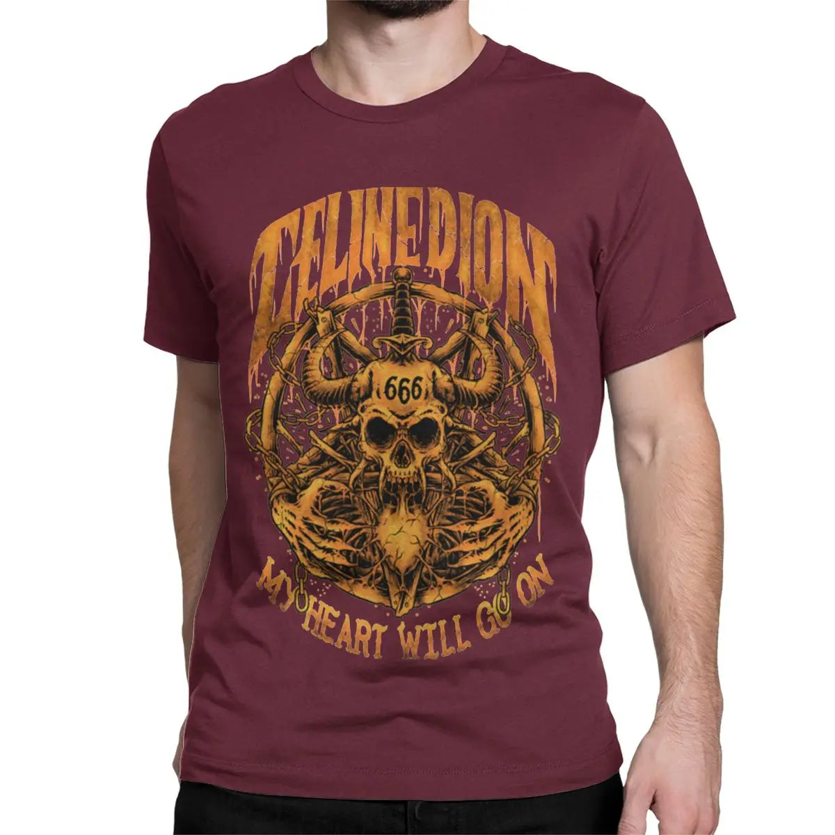 Titanic Metal Heart Tee – Celine Dion Parody Rock Shirt for Men & Women Cotton Short Sleeve Top