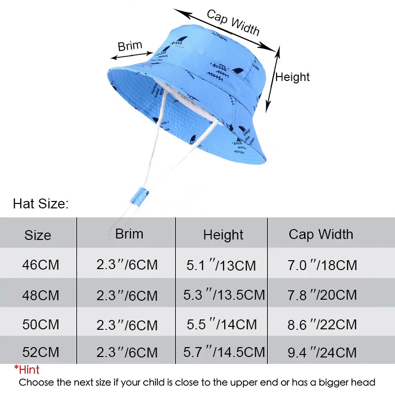 Shark Splash Baby Sun Hat – playful bucket cap with summer-proof UV defense
