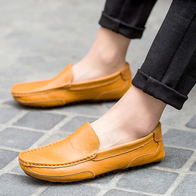 "Drive Boss Loafers" – Men’s Luxury Genuine Leather Anti-Skid Slip-On Dress & Driving Shoes