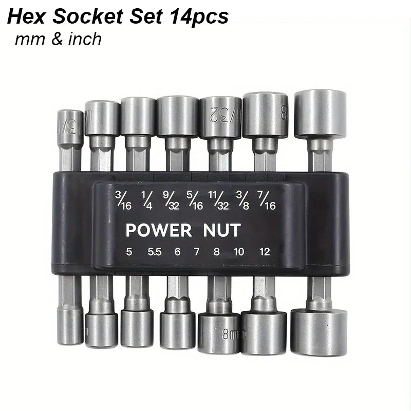 Gripzilla Hex Socket Driver Set – Snap, Drill & Dominate Every Bolt Mission (Fits All Power Drills!)