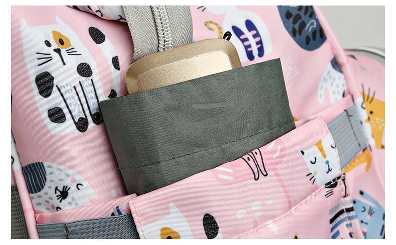 JoyTrail Mommy Backpack — Lightweight Printed Nylon Maternity & Baby Travel Bag with Large Capacity