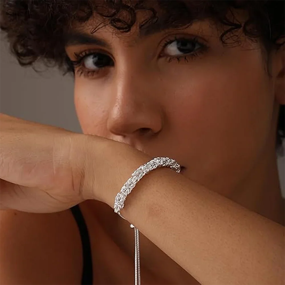 Imperial Pulse S925 Silver Byzantine Chain | Italian Rock Royalty Bracelet For Men & Women ⚡