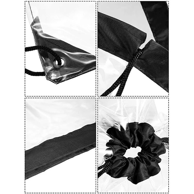 Crystal Coast Carry — Transparent Drawstring Beach & Gym Backpack (PVC, Lightweight, Happy-Vibes Capacity)