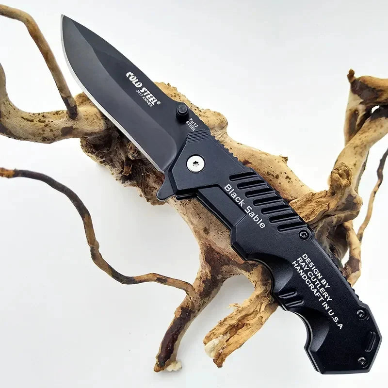 AUSUM 200mm Tactical EDC Pocket Knife – No-Lock Survival-Grade Outdoor Utility Blade for Construction, Hiking, Hunting, and Emergency Use