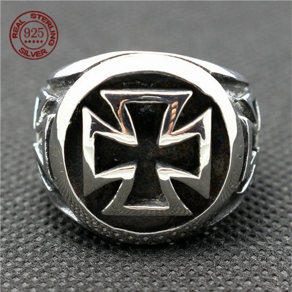 "HELLSILVER // Gothic Cross S925 Ring – Certified Street-Grade Authority for the Damned & the Dapper"
