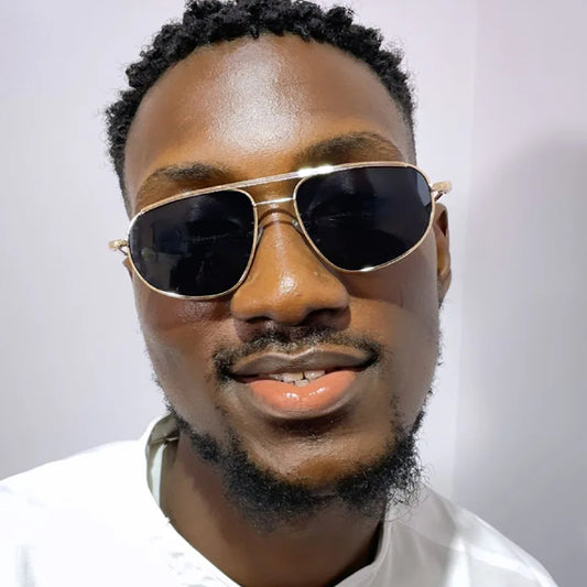 ThrasherVision Metal Punk Half-Frame Pilot Shades – UV400 Gradient Eyewear for Rebels & Rockstars