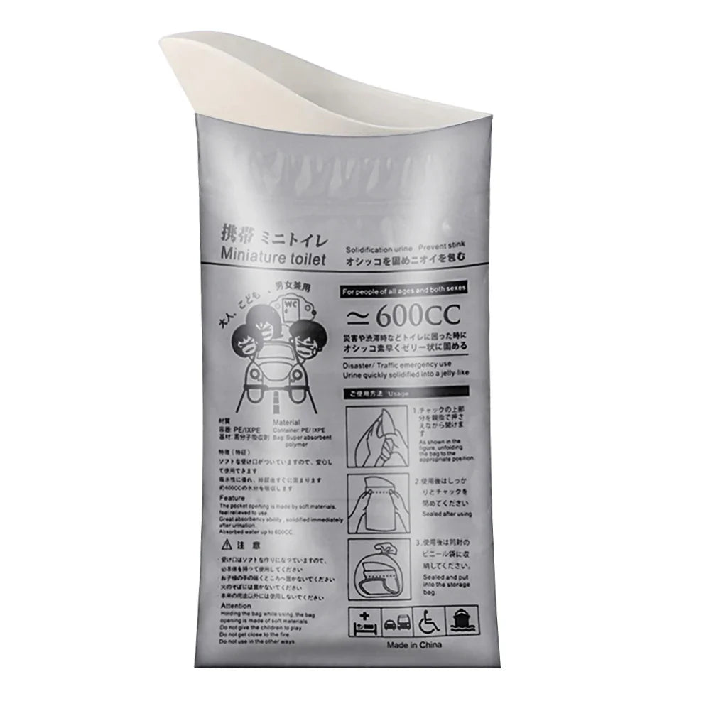 GoTime Bags – 4–40Pc Travel Pee & Emergency Urine Bags for Men, Women & Kids | 600ml/700ml Portable Leakproof Mini Toilets